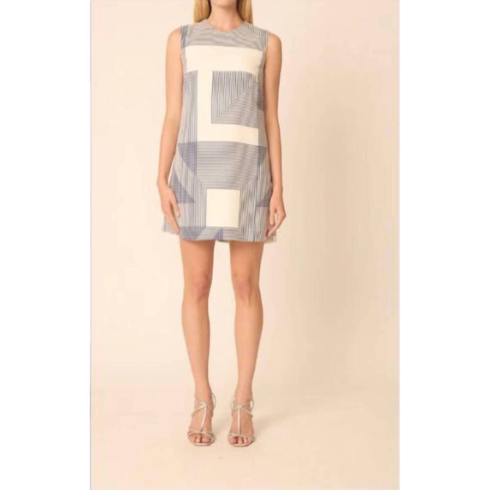 NEW GILNER FARRAR kirby dress in navy/white